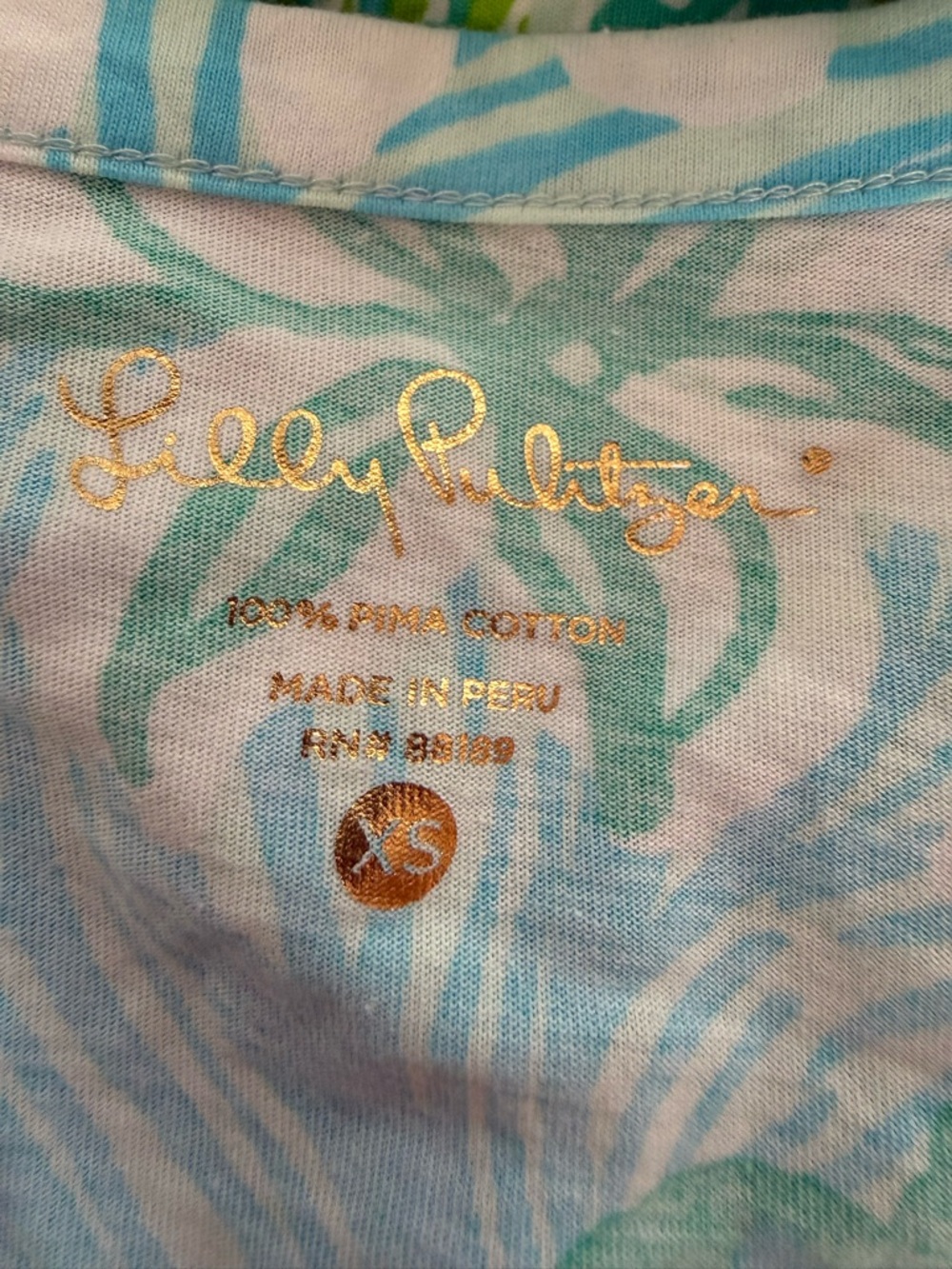 Lilly Pulitzer Palmetto T-Shirt Dress Wave Rider Lagoon Green Preppy Resortwear - Picture 3 of 6